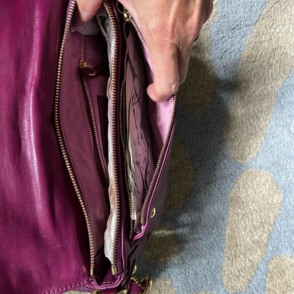 Coach plum leather large clutch. Perfect for fall. Sizes in pics. - Picture 5 of 10